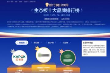 红棉花板材纳入“生态板十大品牌排行榜”